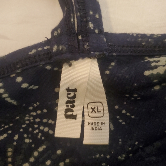 PACT Blue White Organic Cotton Firework Print Fit & Flare Midi Dress Women's XL - Picture 10 of 13